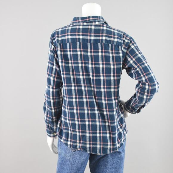 L.L. Bean Blue & Pink Button Down Plaid Flannel Shirt Women's Small - Picture 8 of 9